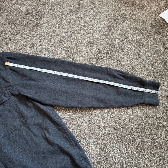 Men's Smith's Workwear Cotton Size L Dark Gray Charcoal Work Wear Button Down - Picture 7 of 7